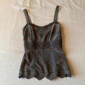 Vintage 90s Sue Wong Nocturne Silk Eyelet Camisole